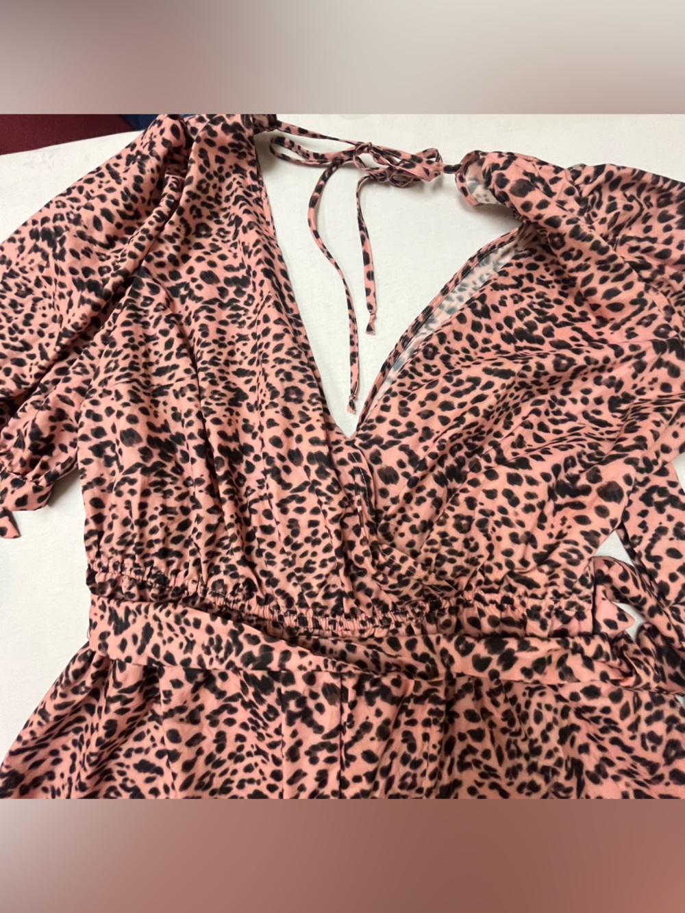 Leopard Print Wrap Romper xl fashion nova - Picture 6 of 8